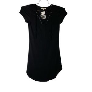 Heart&Hips Women’s Dress Black Small Mini Fitted Short Sleeve Casual NWT
